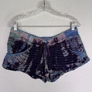 Hard Tail Forever Y2K Shorts Womens Small Micro Mini Tie Dye Terry Lounge Yoga